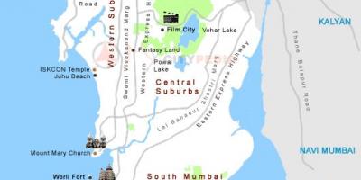 Peta pelancong tempat Mumbai