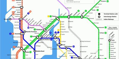 Peta kereta api tempatan Mumbai