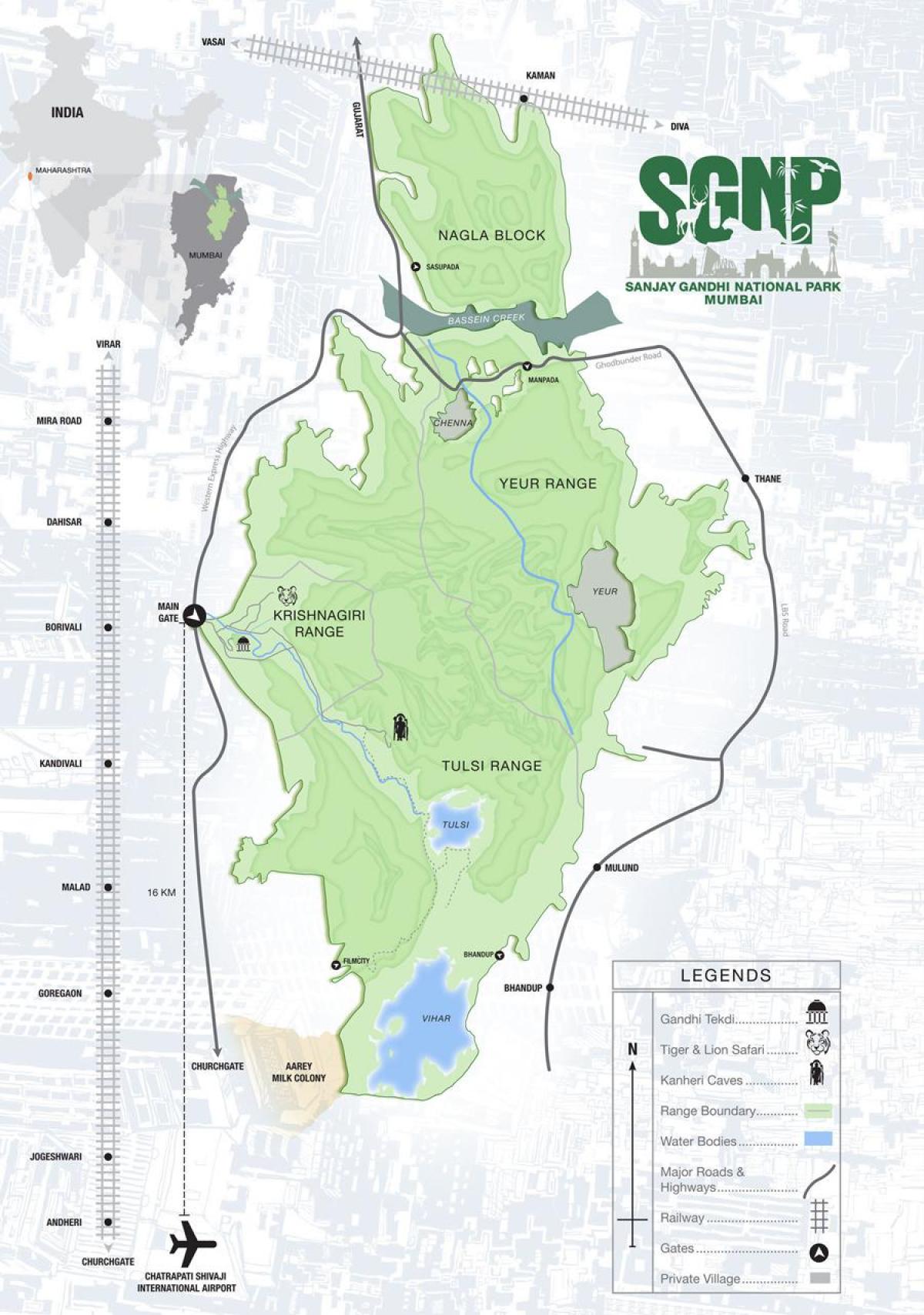 peta sanjay gandhi taman nasional